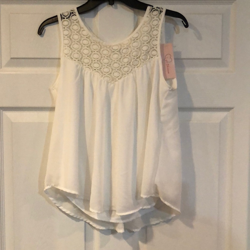 Lace top tank blouse